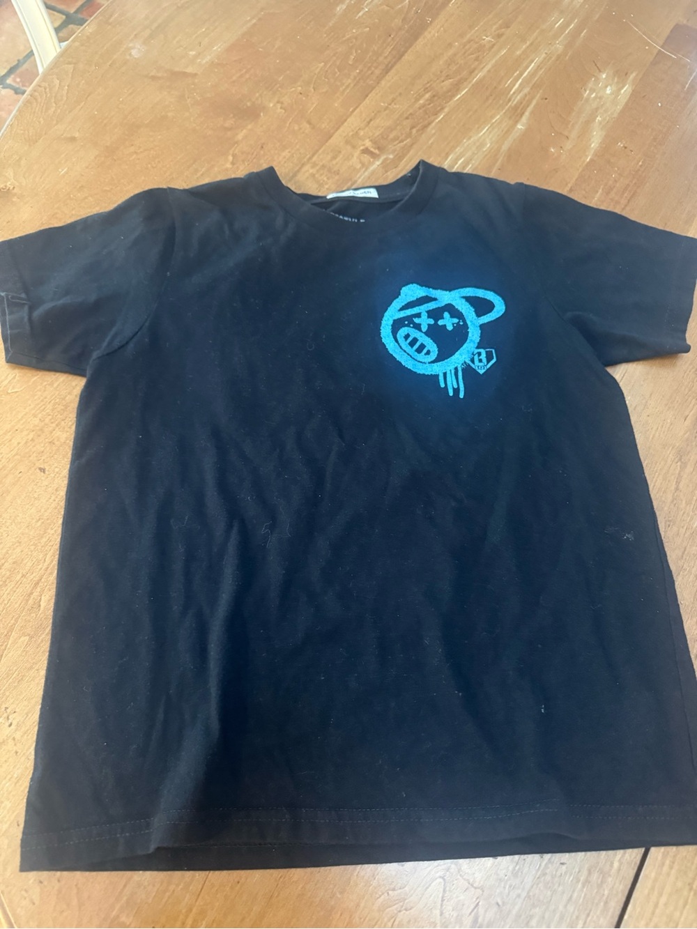 baseball lifestyle 101 tee. Kids Black Tee with Blue Graphic -